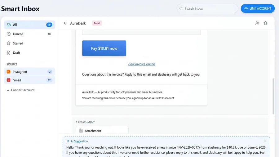 AuraDesk - Smart Inbox